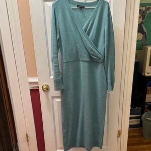 Ann Taylor Teal Long Sleeve Dress